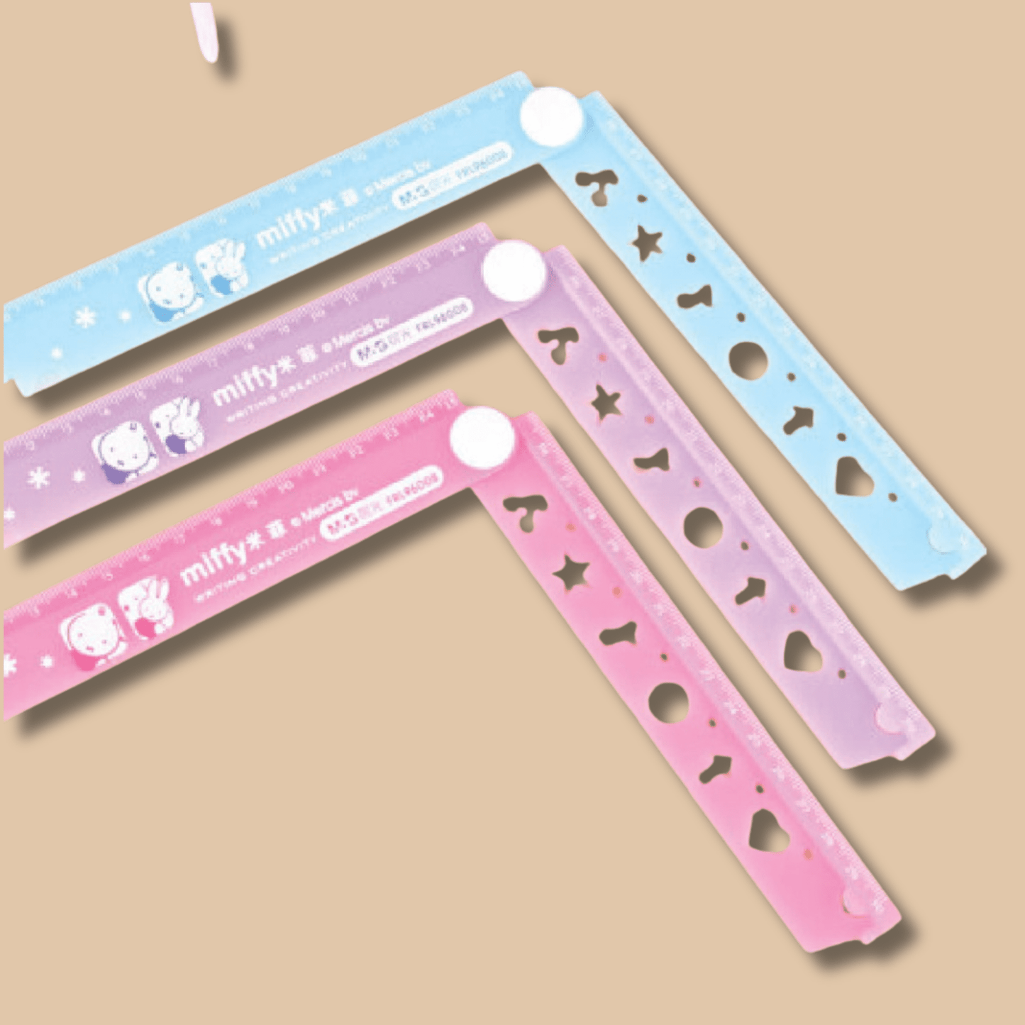 Miffy Folding Ruler Purple 15–30cm - COLO