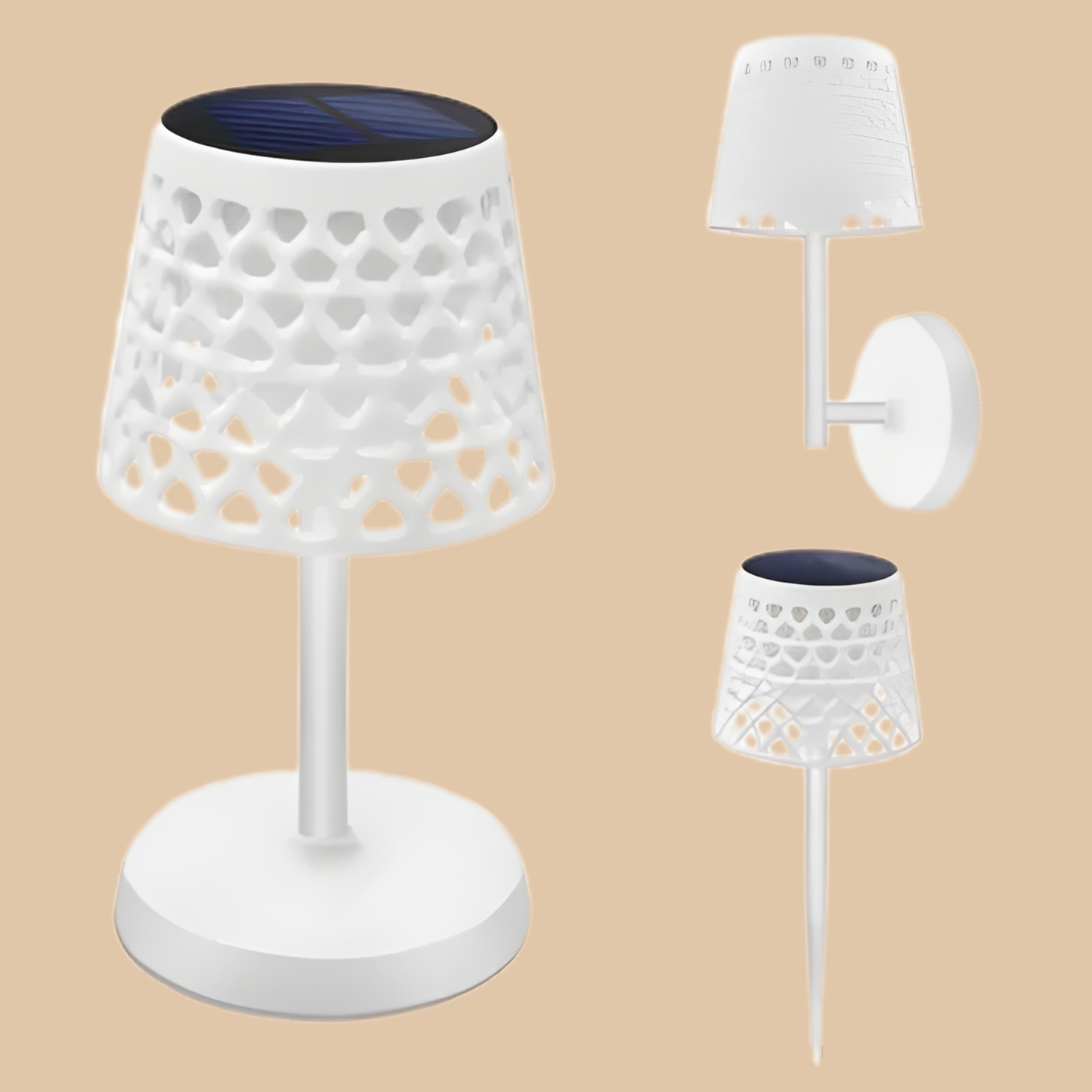 Brookstone Solar Powered Patio Lamp with 3 Light Modes