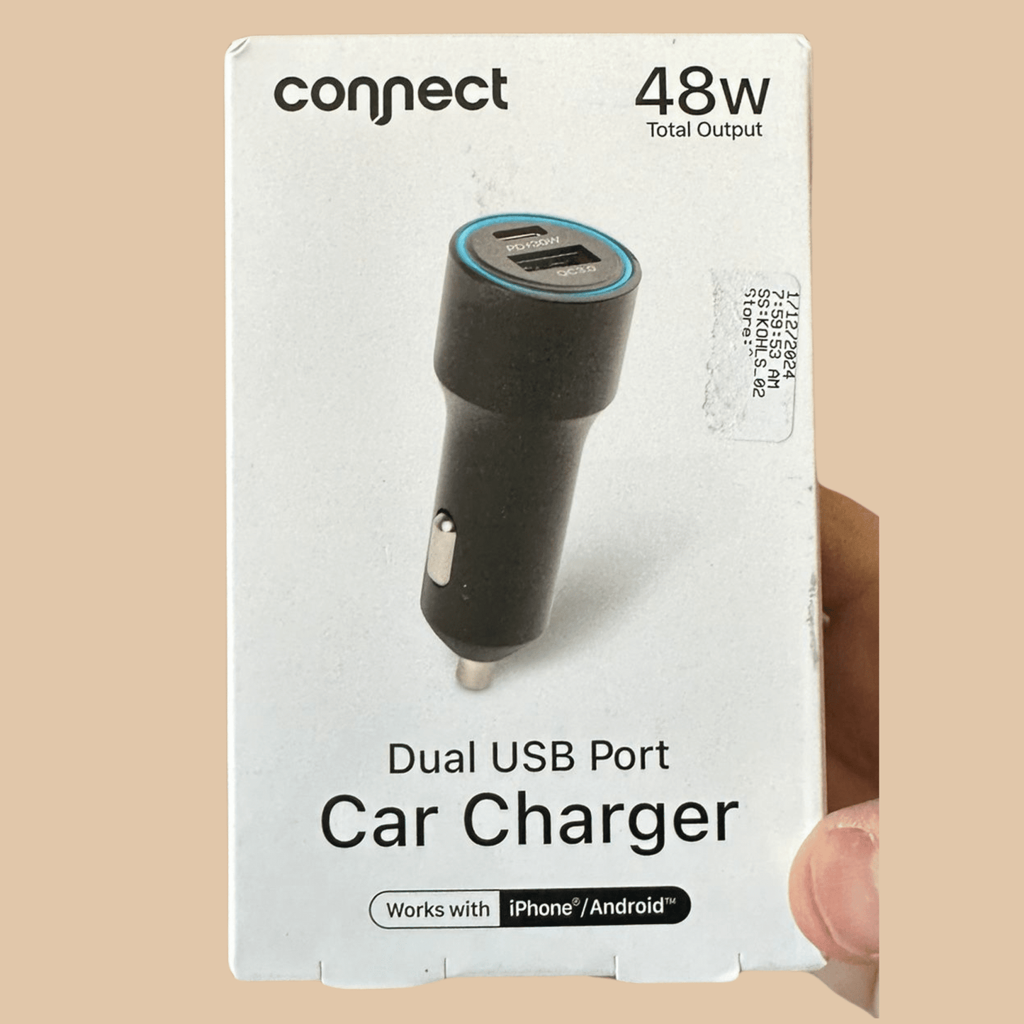 Connect 48W Dual USB Port Car Charger - COLO