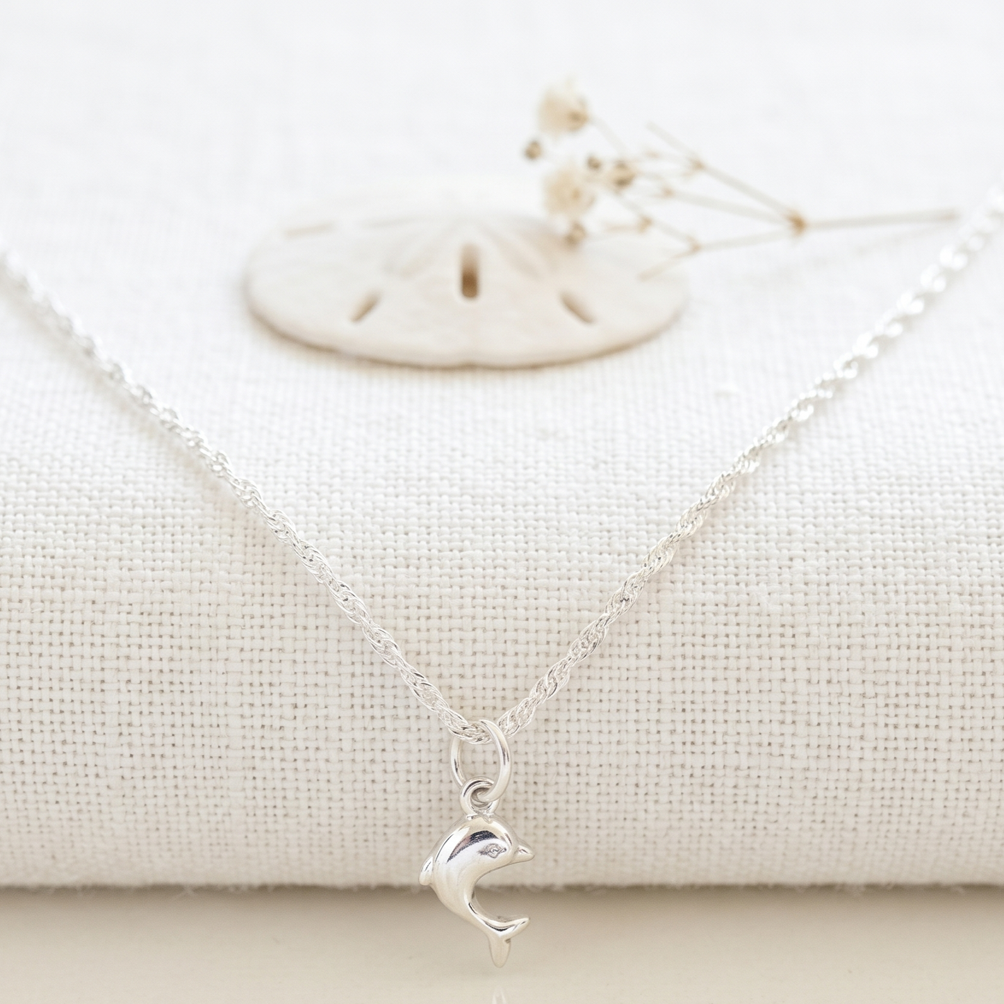 STERLING SILVER POLISH FINISH DOLPHINE PENDANT ANKLE BRACELET 10" BOX CHAIN w/SPRING RING LOCK