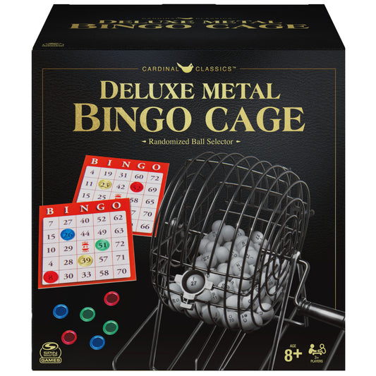 BINGO Classics, Deluxe Metal Bingo Game Cage Desktop &Travel