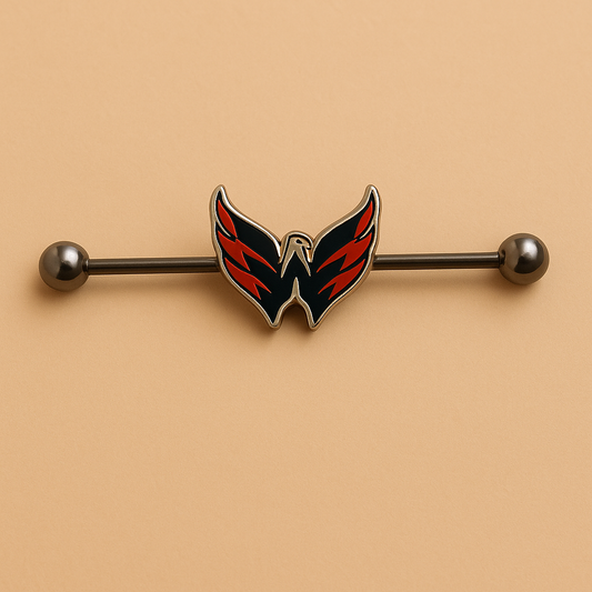 Washington Capitals silver stainless steel ear bars