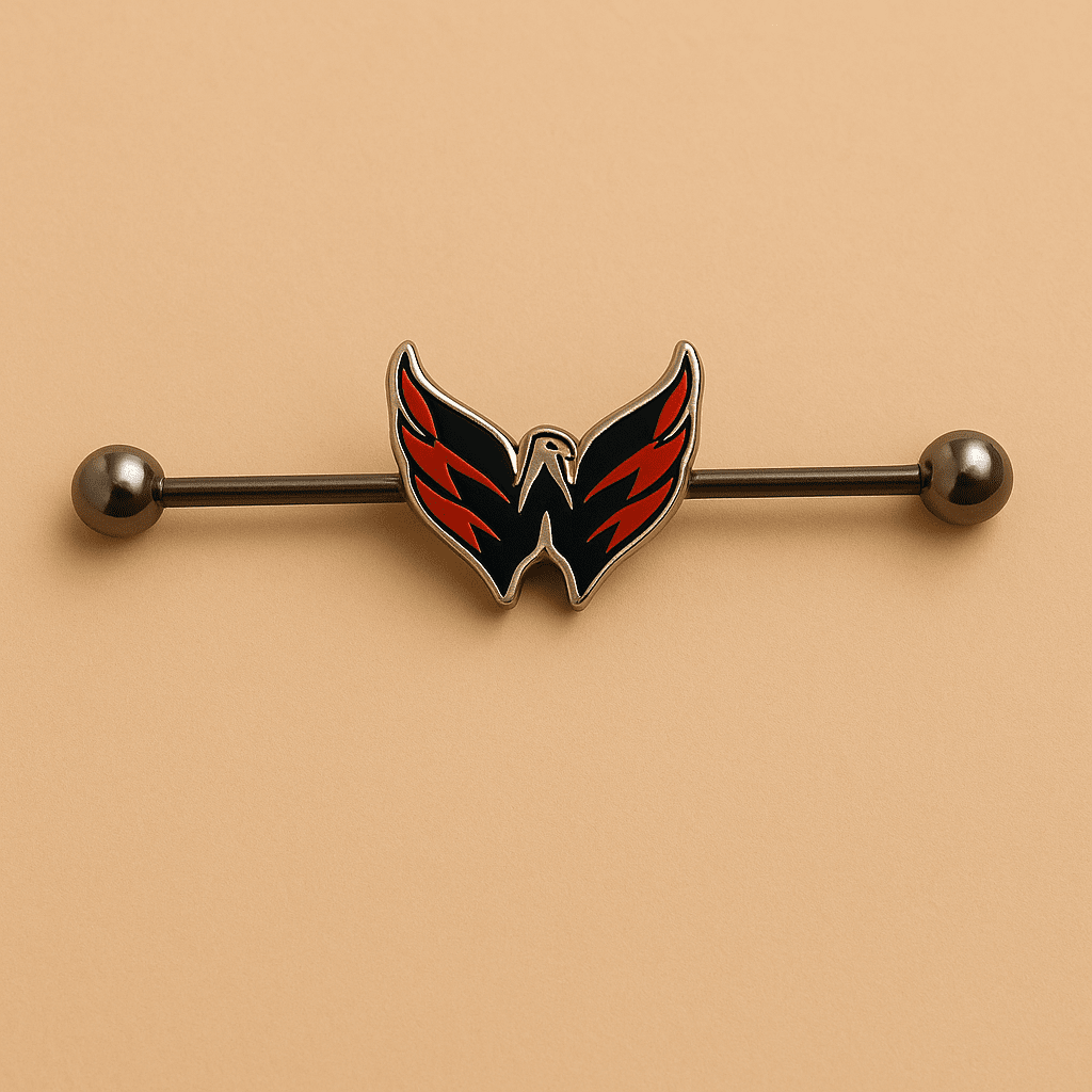 Washington Capitals silver stainless steel ear bars - COLO