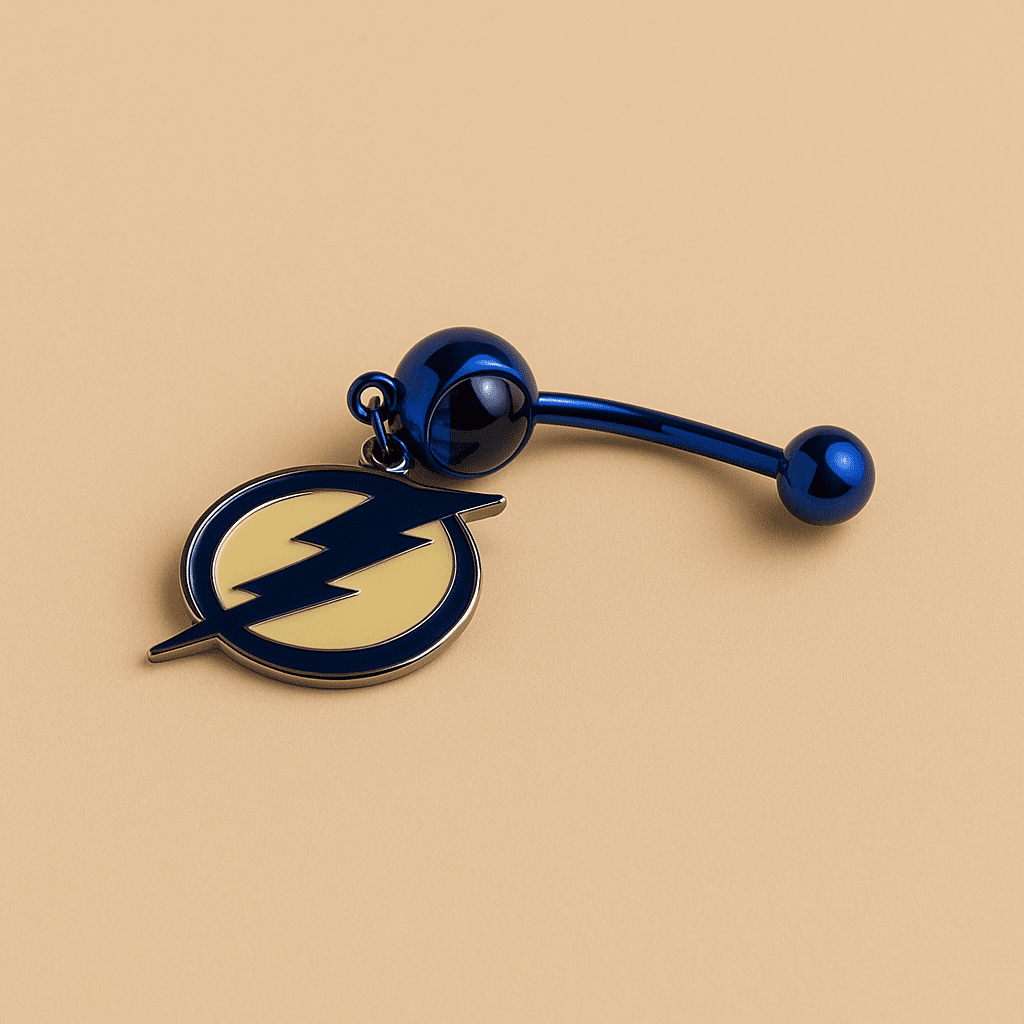 Tampa Bay Lightning blue stainless steel belly rings - COLO