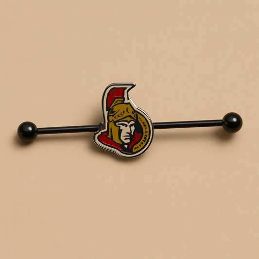 Ottawa Senators black stainless steel ear bars