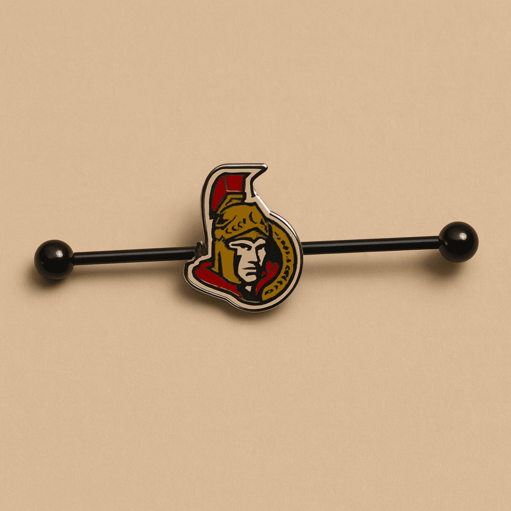 Ottawa Senators black stainless steel ear bars - COLO