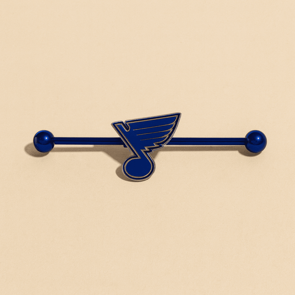 St. Louis Blues blue stainless steel ear bars - COLO