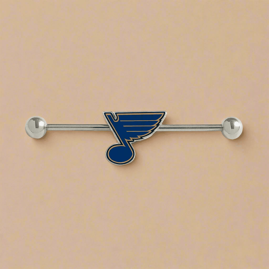 St. Louis Blues silver stainless steel ear bars - COLO