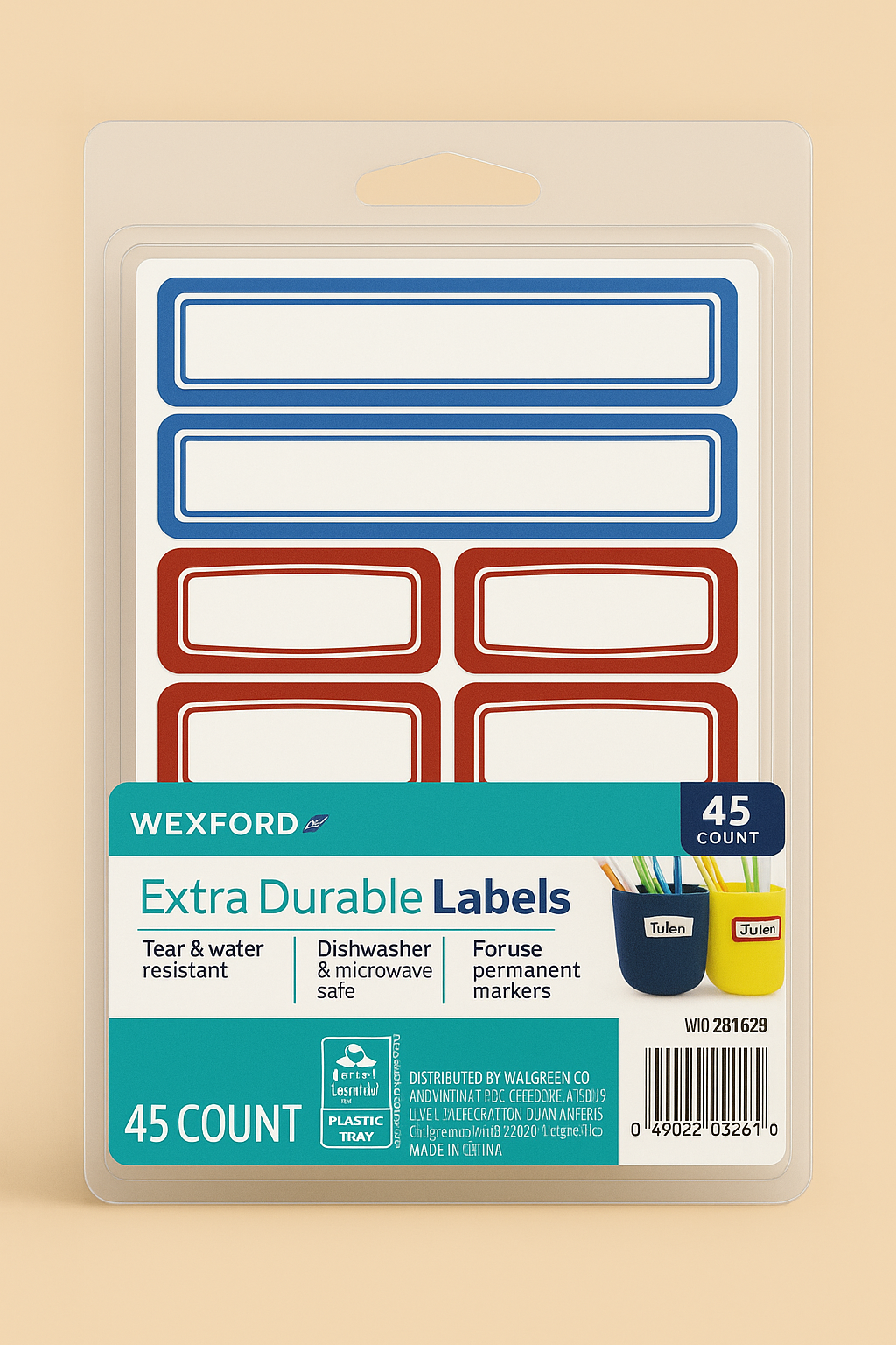 Wexford Extra Durable Labels, 45-Count (3-Pack) – For Permanent Markers