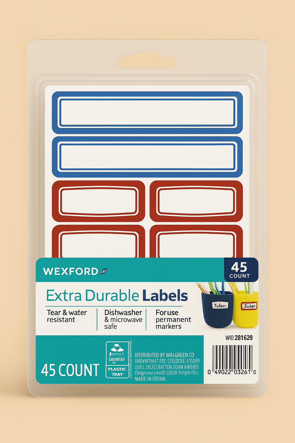 Wexford Extra Durable Labels, 45-Count (3-Pack) – For Permanent Markers - COLO