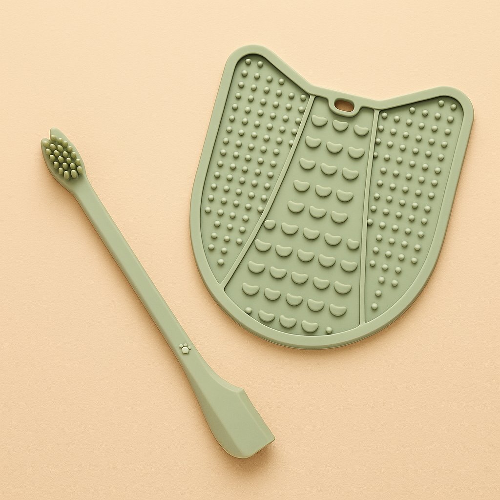 Kitty City Cat Lick Mat & Spatula Set