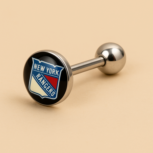 Officially Licensed NHL New York Rangers Logo Tongue Ring