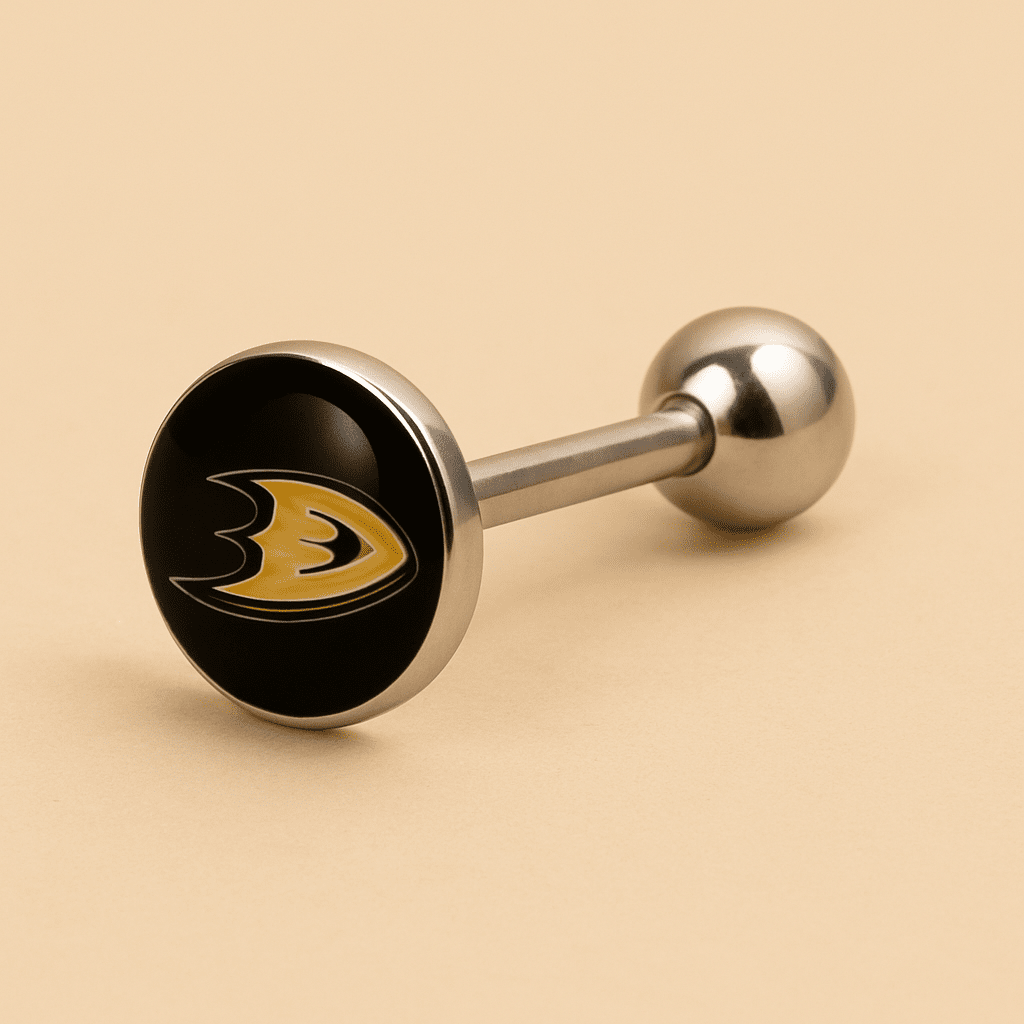 Officially Licensed NHL Mighty Ducks of Anaheim Logo Tongue Ring - COLO