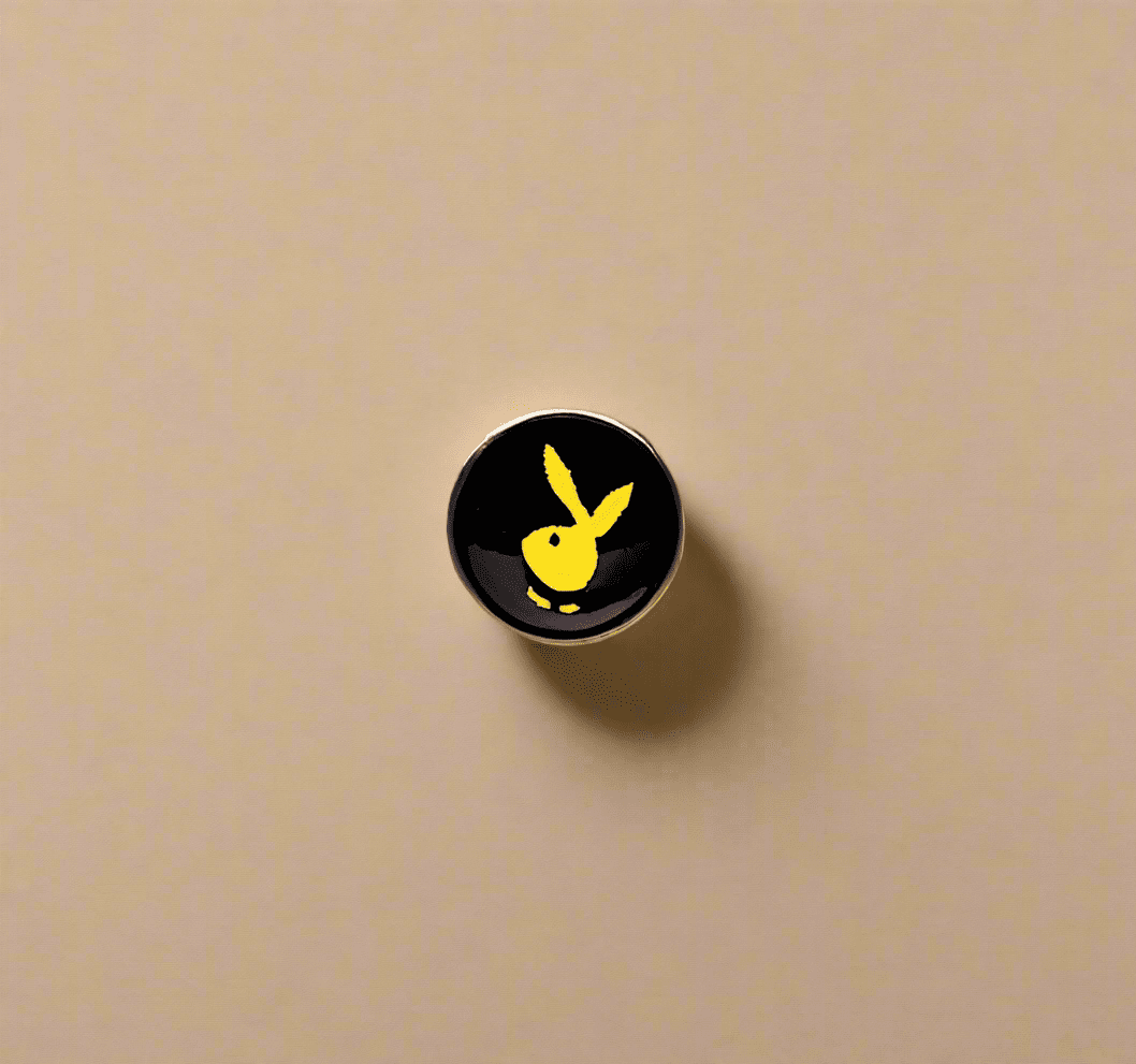 Playboy Nose Stud – Black & Yellow Stainless Steel with Bunny Logo - COLO