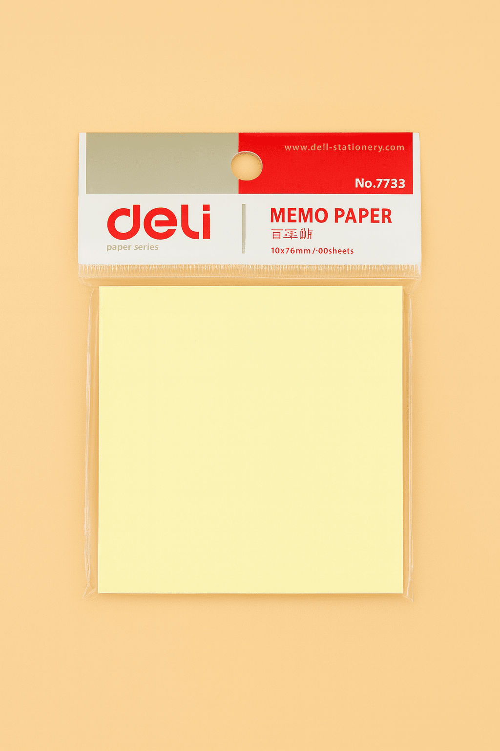 Deli Memo Paper Sticky Notes 3" x 3" Canary Yellow (4 Pads, 400 Sheets) - COLO