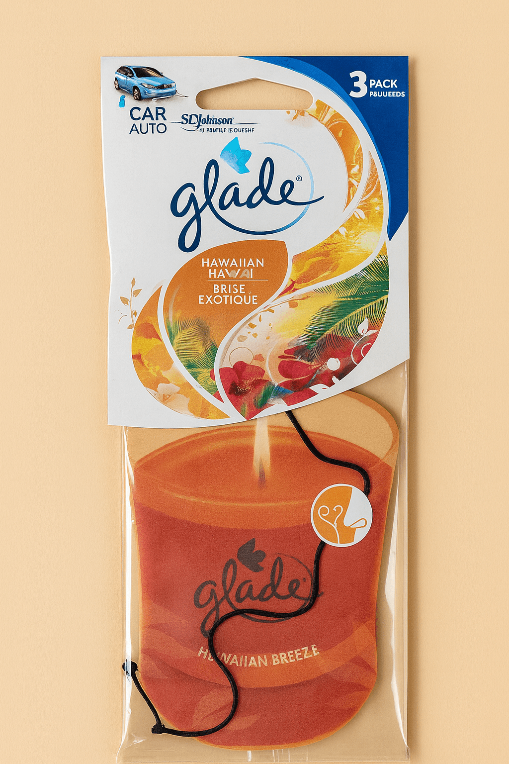 Glade 2-in-1 Car Air Freshener – Vanilla Passion Fruit & Hawaiian Breeze (3 Pack) - COLO
