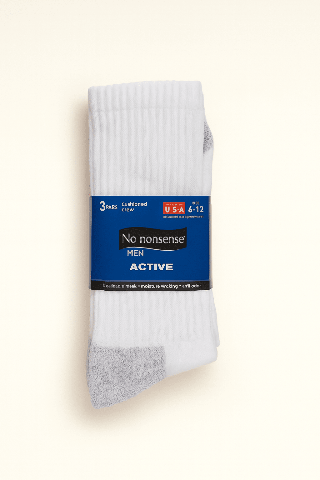 No Nonsense Men's White Active Ankle Socks – 3 Pairs - COLO