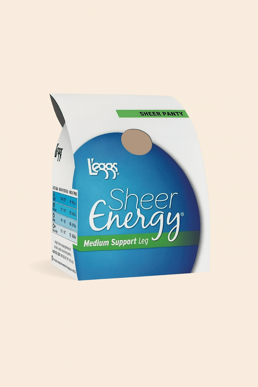 L'eggs Sheer Energy Control Top Pantyhose – Medium Support, Leg B, Nude - COLO