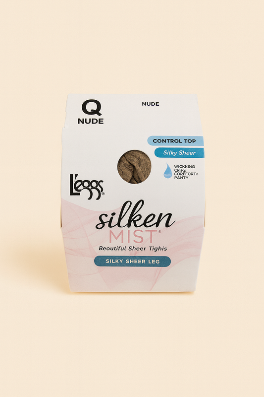 L’eggs Silken Mist Control Top Sheer Tights – Size Q, Nude