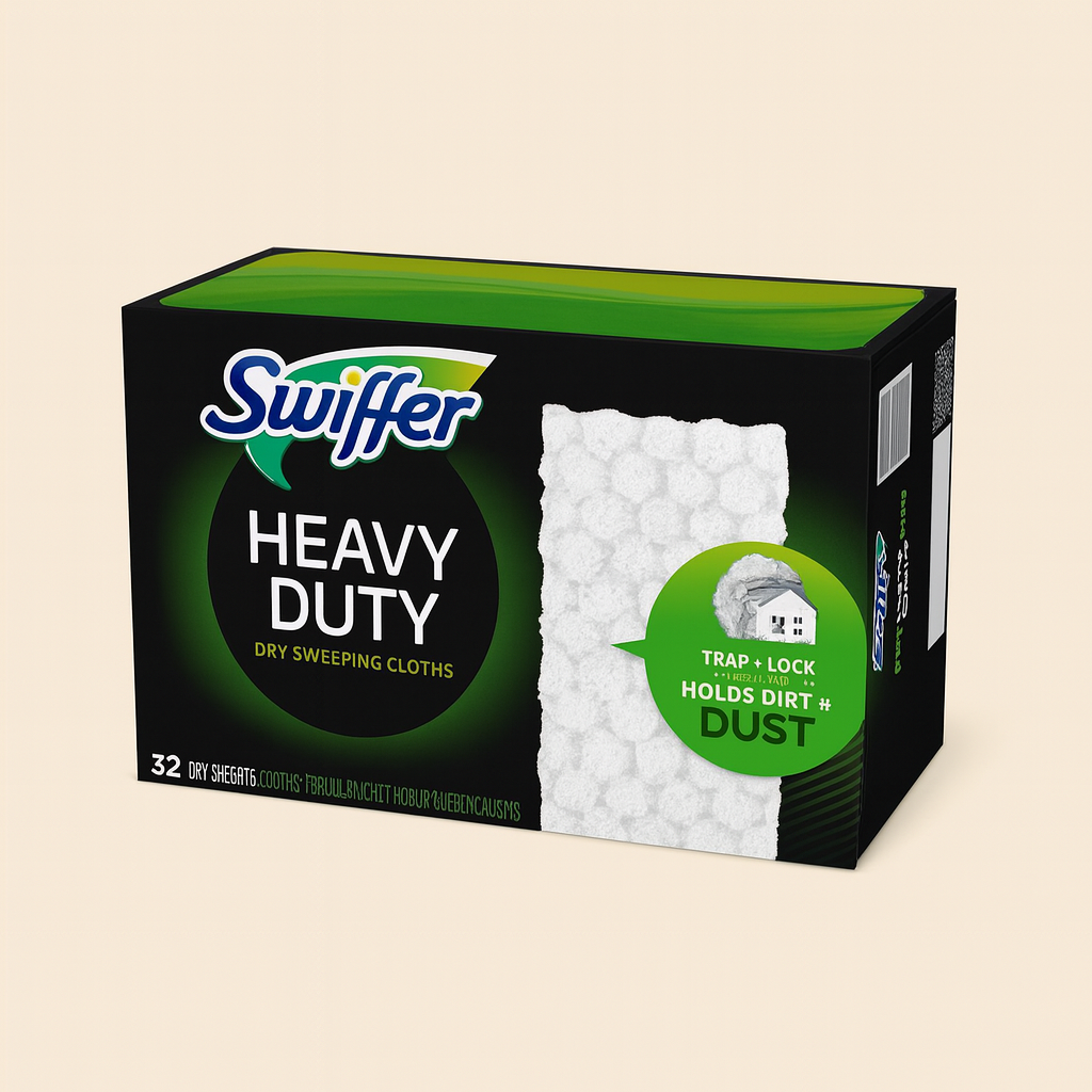 Swiffer Sweeper Heavy-Duty Dry Cloth Refills with Gain Scent – 10 Pack