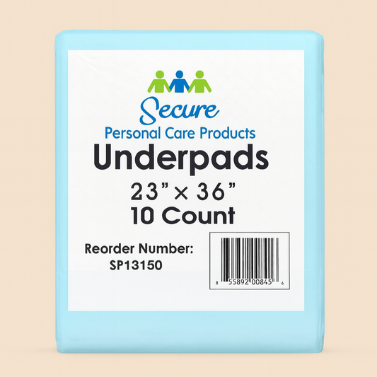 Secure Personal Care TotalDry Underpads – 23" x 36", 10 Count (SP13150)