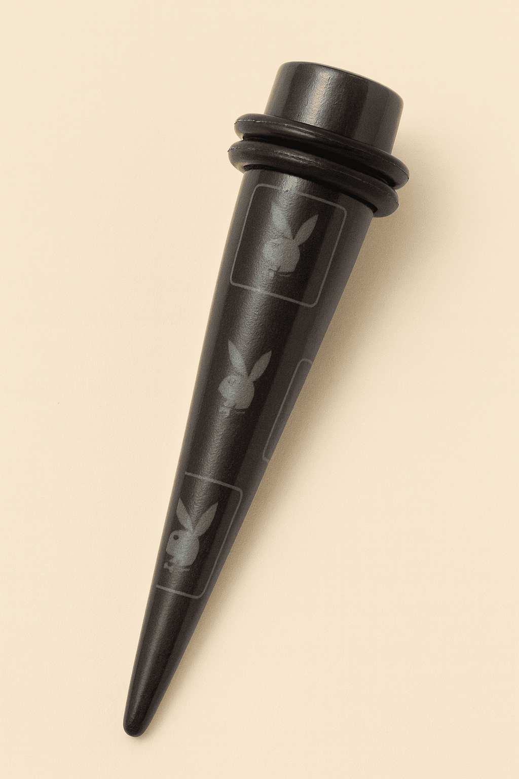 Playboy Black & Gray 2G Acrylic Ear Gauge Stretcher - COLO