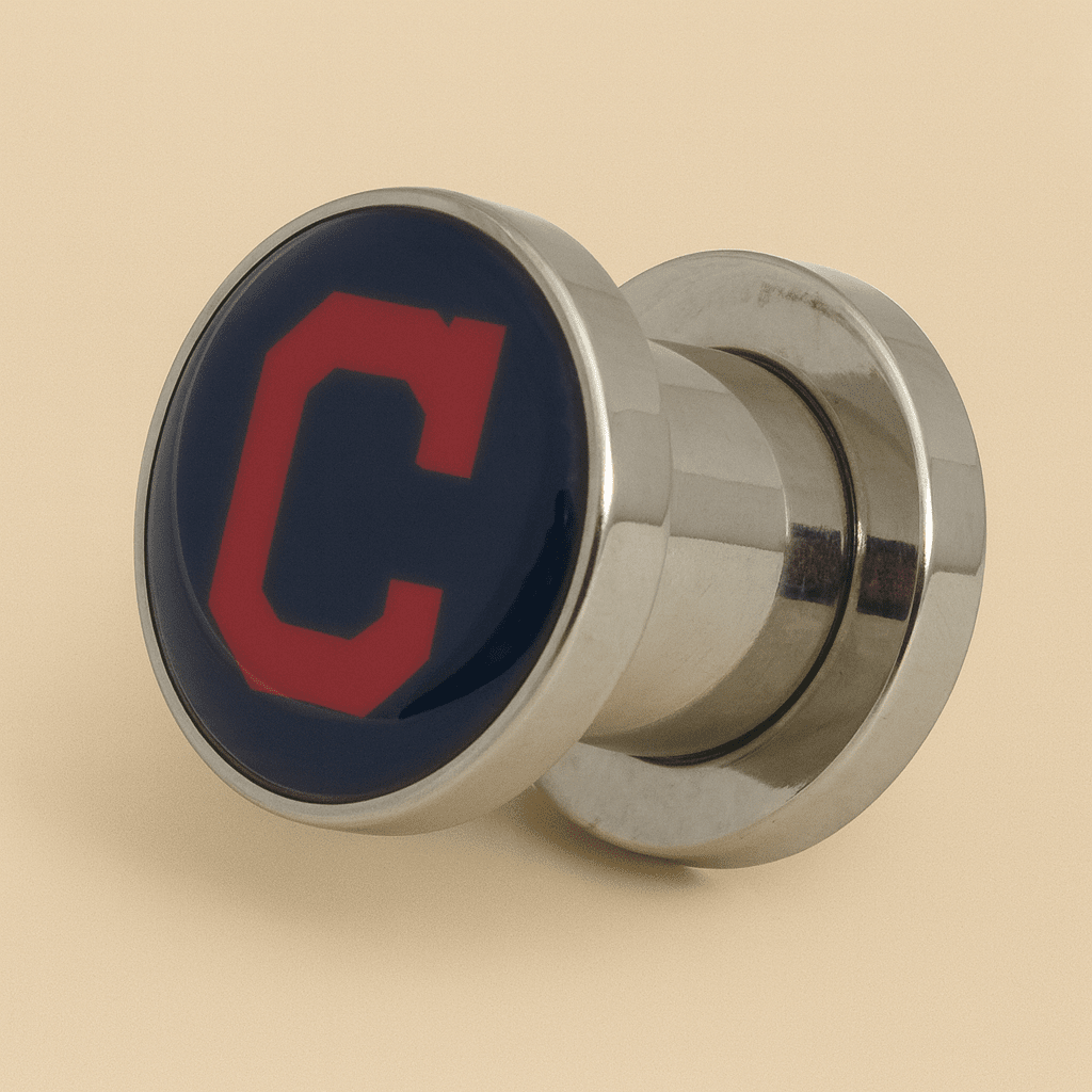 Cleveland Guardians (Formerly Cleveland Indians) Screw-On / Fit Surgical Steel 2G Gauge 6Mm Ear Plugs - COLO