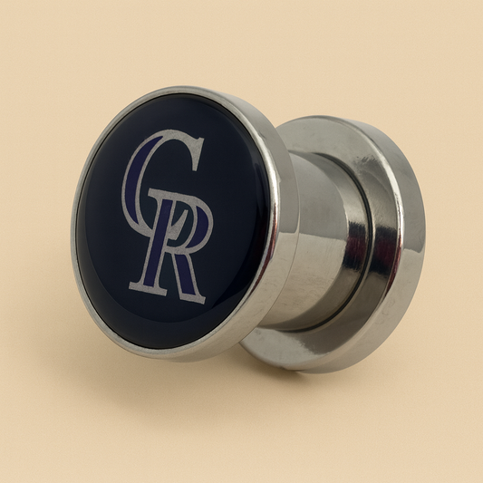 Licensed MLB Colorado Rockies Screw-On Fit Surgical Steel 2G 6mm Ear Plugs
