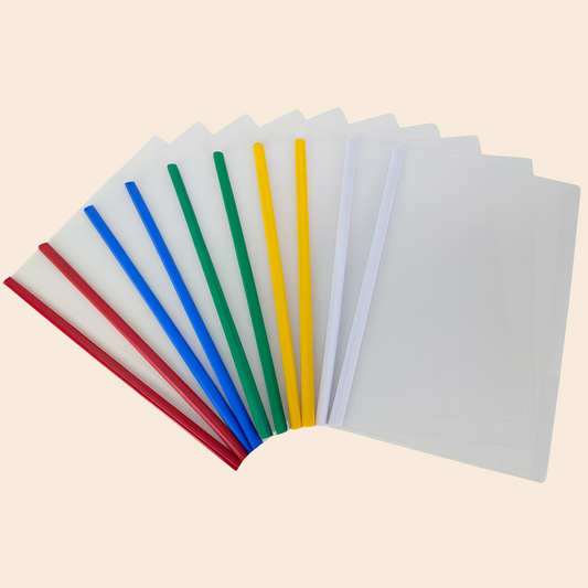 Letter Size Slide-Grip Report Covers – Clear Front & Back, 5 Colors (5-Pack)