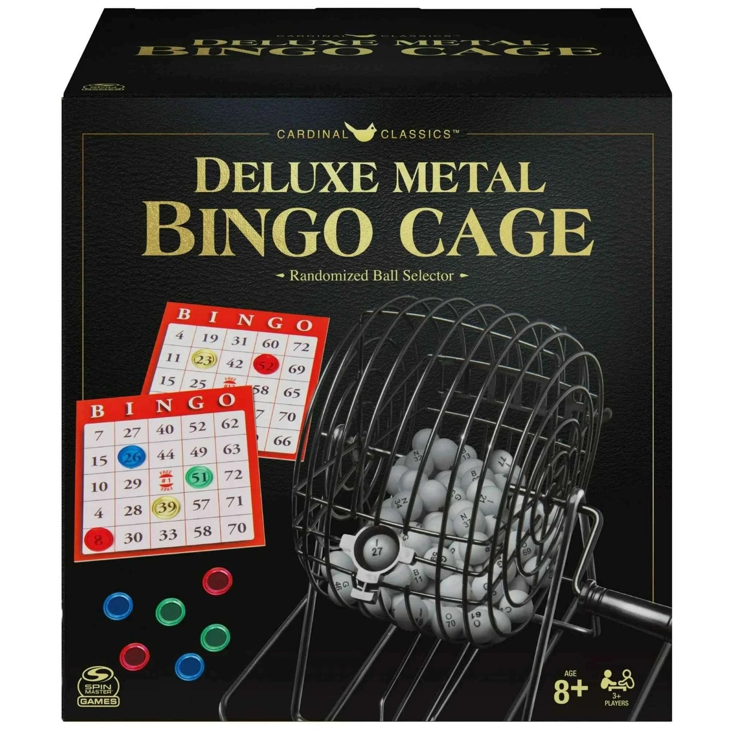 BINGO Classics, Deluxe Metal Bingo Game Cage Desktop &Travel - COLO