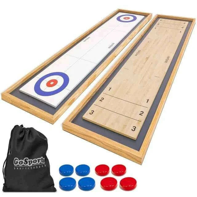 Shuffleboard Game for 2-4 Players Desktop & Travel Classic Wooden Board Game - COLO