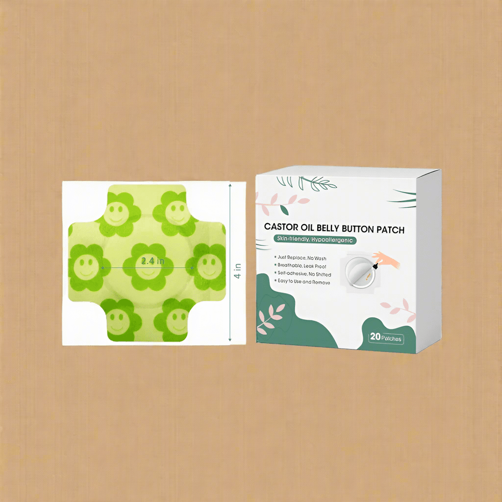 20 PCS Castor Oil Pack Wrap – Disposable Patches for Belly Button (4" x 4", No Wash, Anti-Seepage) - COLO