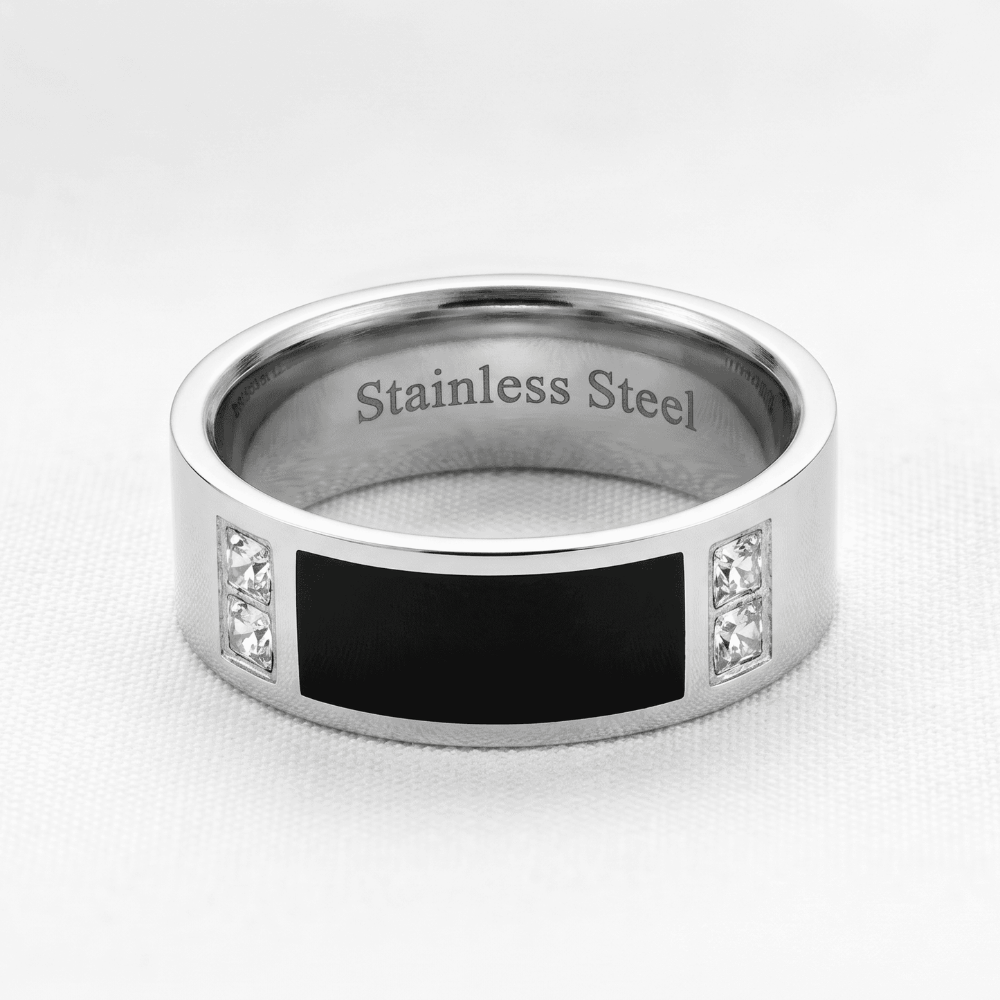 Stainless Steel EMAMEL CRYSTALS Ring 11 SIZE