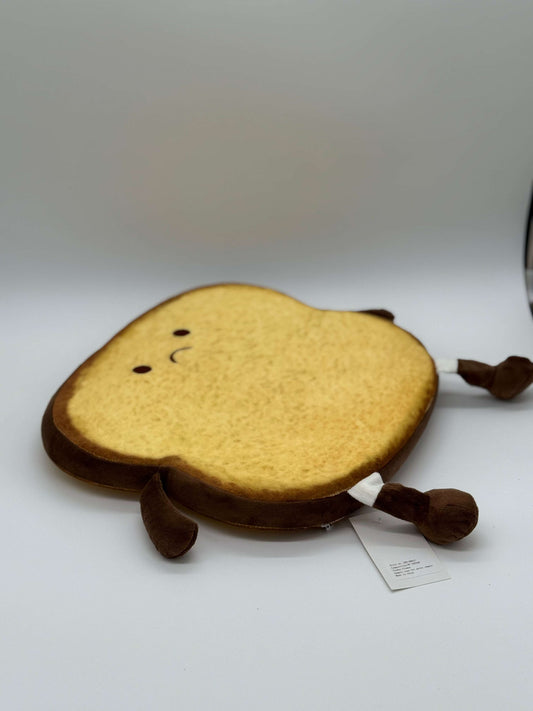 TOAST PILLOW BREAD SAD FACE Pillow for Sitting Round Throw 14x1.5 - COLO