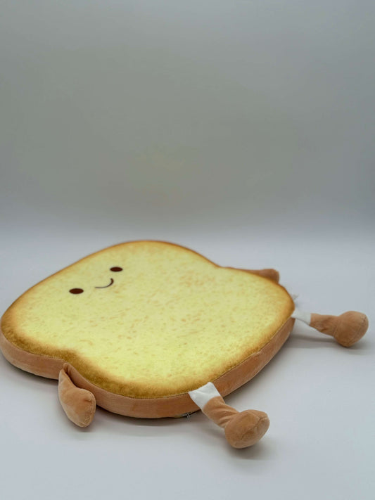 TOAST PILLOW BREAD HAPPY FACE Pillow for Sitting Round Throw 14x1.5 - COLO