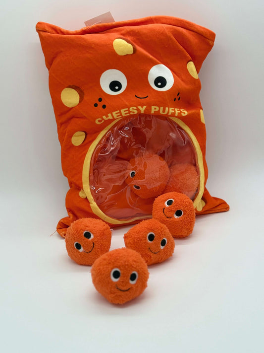 Zippered CHEESE Plush Pillow Gift Throw Pillow with 8 Little Cheese Dolls 14 x 18 Inches - COLO