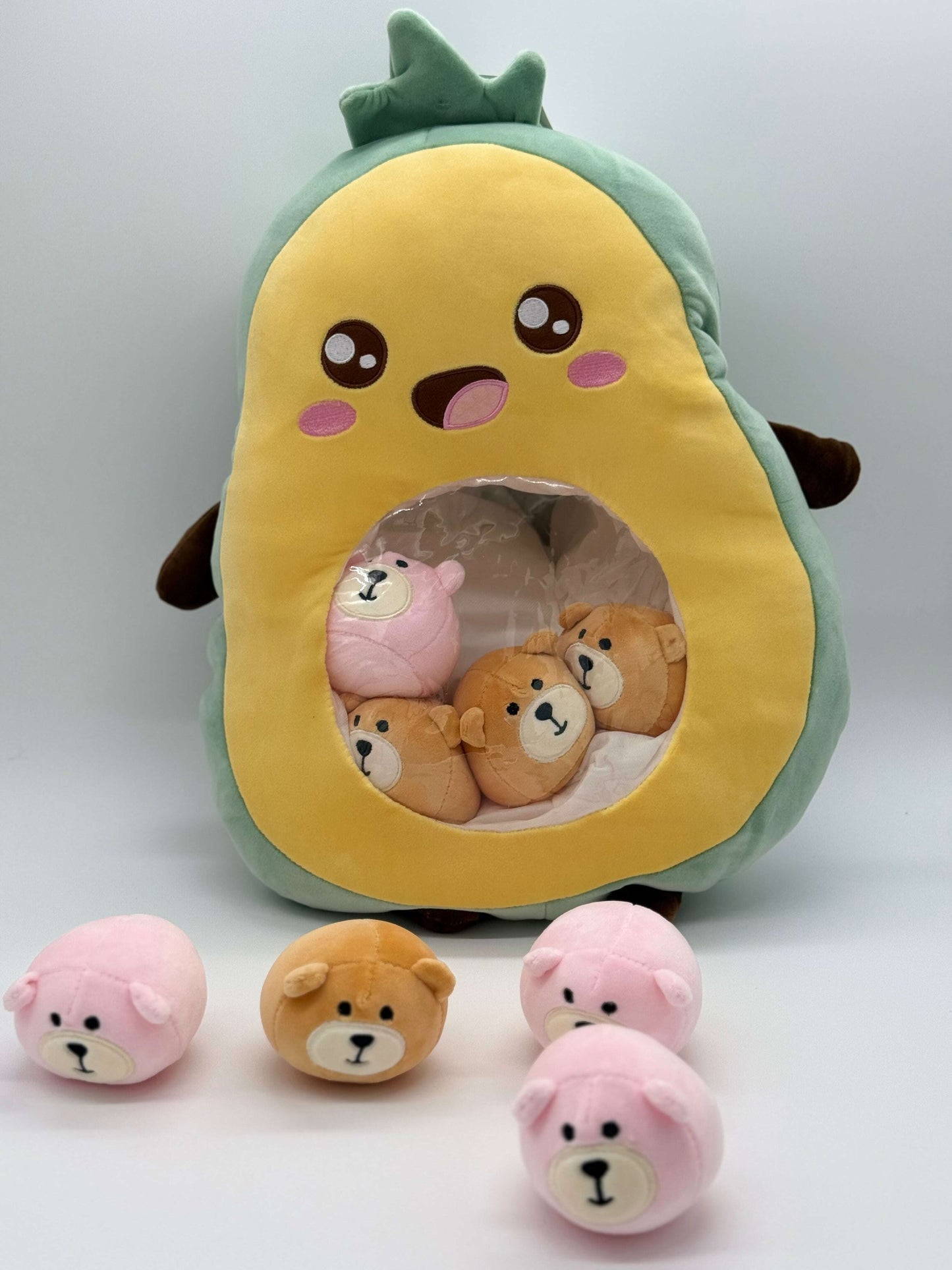 Zippered AVOCADO Plush Pillow Gift Throw Pillow with 8 Little Puppy Dolls 24 x 18 Inches - COLO