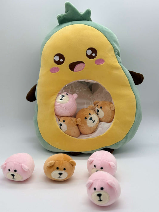 Zippered AVOCADO Plush Pillow Gift Throw Pillow with 8 Little Puppy Dolls 24 x 18 Inches - COLO