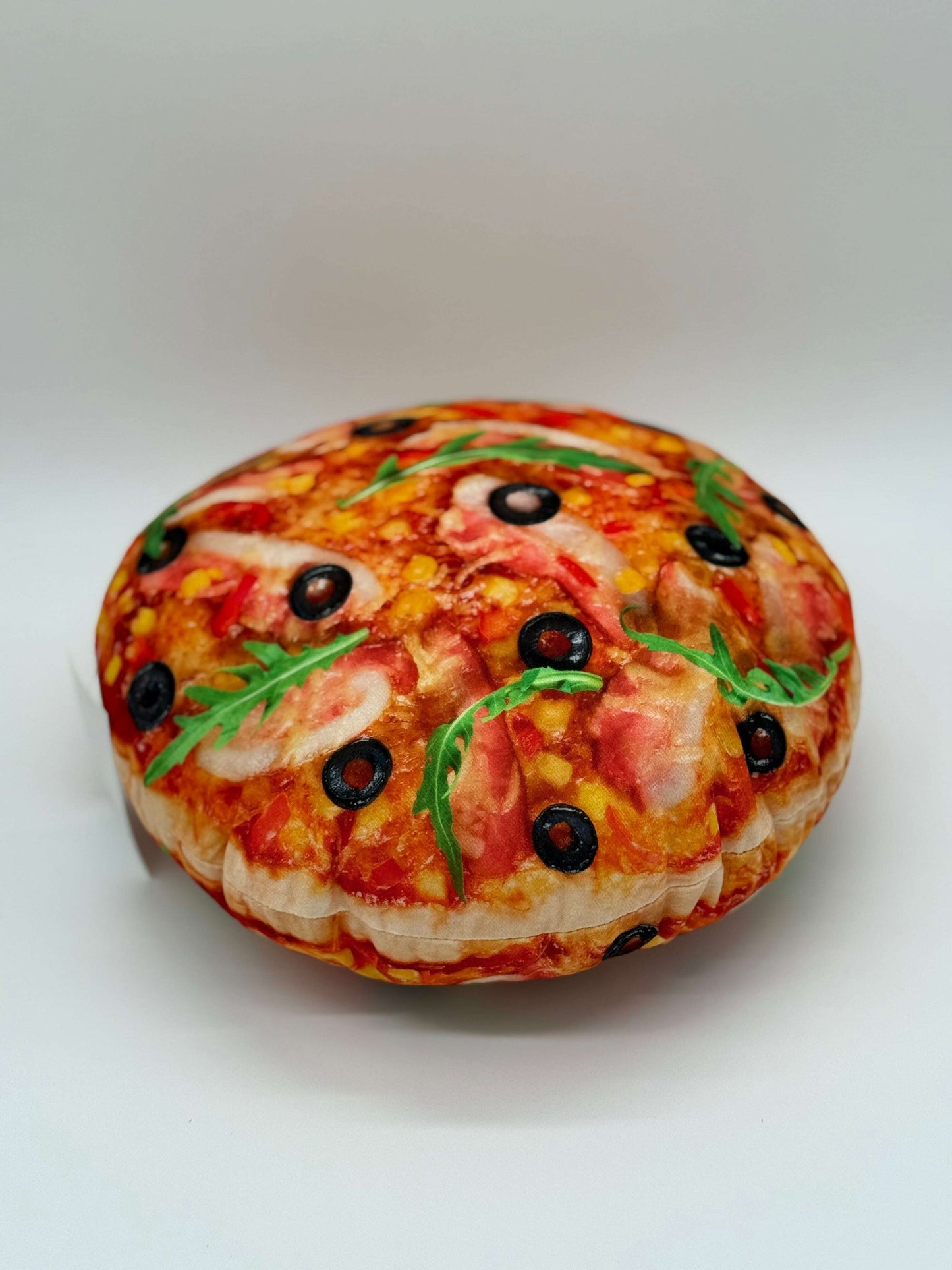 Funny Pizza Pillow 3D Food Pillows 15.8" Bacon Pizza Round Throw Cushion - COLO