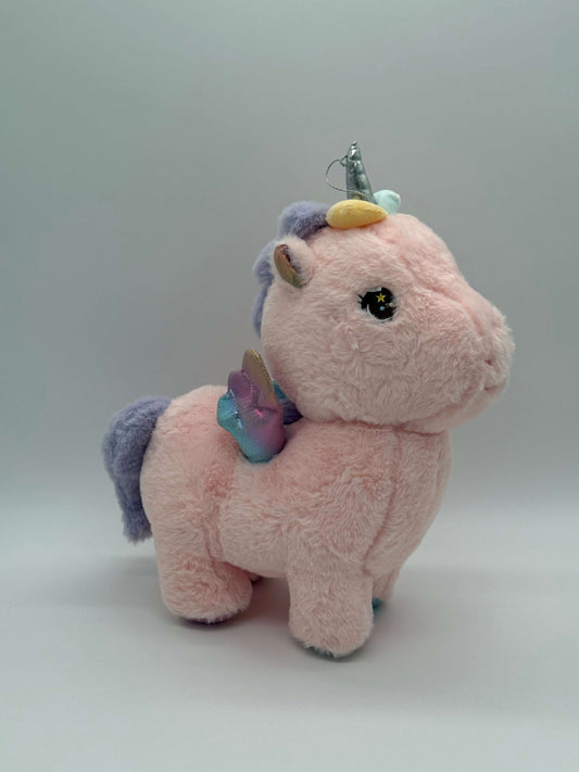Plush Pink Unicorn Stuffed Animal – Soft Huggable Toy 16" x 11" - COLO