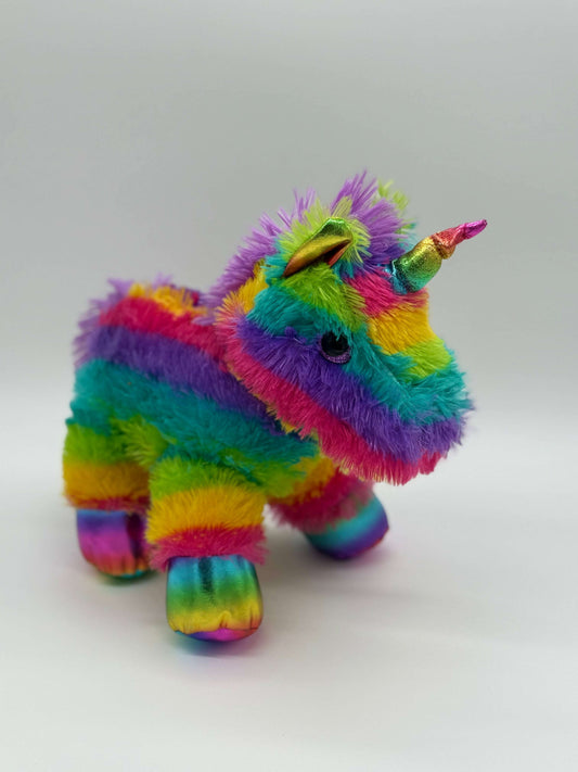 Plush Rainbow Unicorn Stuffed Animal – Soft Huggable Toy 16" x 11" - COLO