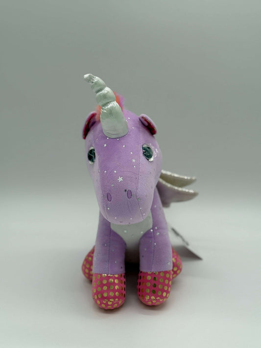 Plush Purple Unicorn – Soft Huggable Stuffed Animal with Sparkle Eyes 16" x 11" - COLO