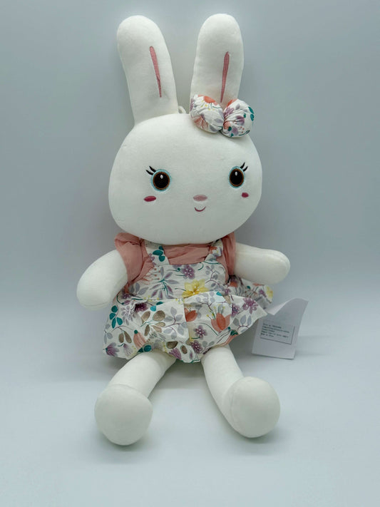 X-Large Adorable Bunny Rabbit with Bow and Dress – Soft Plush 20–23" - COLO