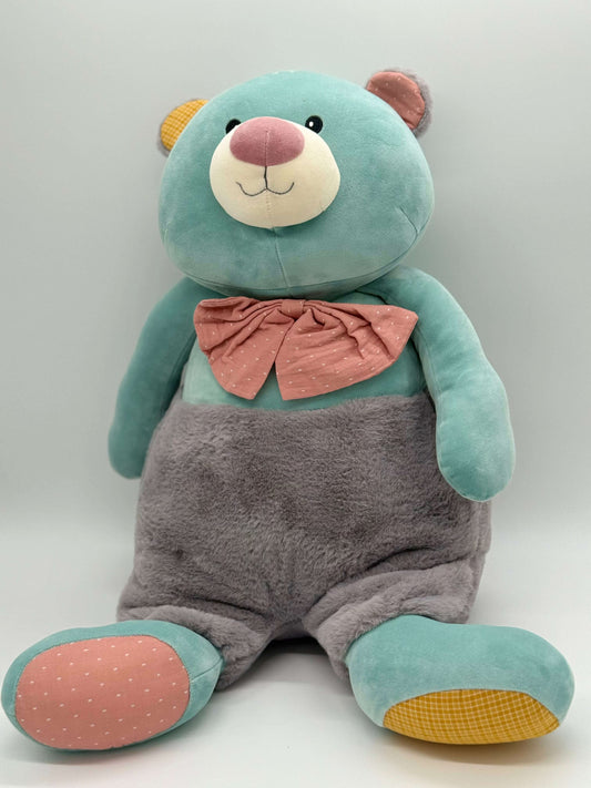 Light Green Teddy Bear Stuffed Animal – X-Large 24"–26" Soft Plush Toy with Bow - COLO
