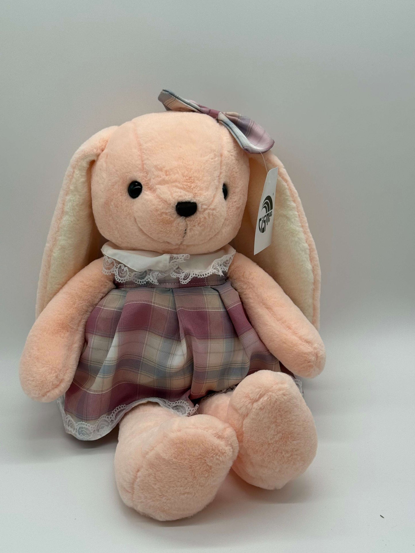 X-Large Adorable Bunny Rabbit with Bow and Dress – Soft Plush 17–20" - COLO