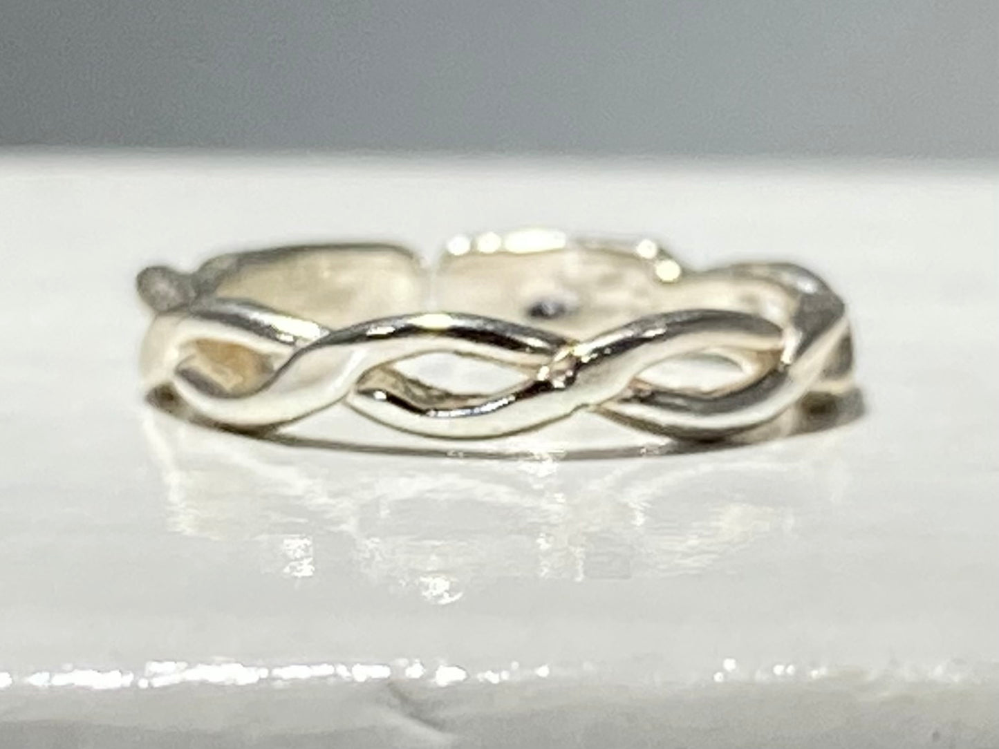 Sterling Silver Open FLAT SWIRL Filagree Toe/Midi Ring