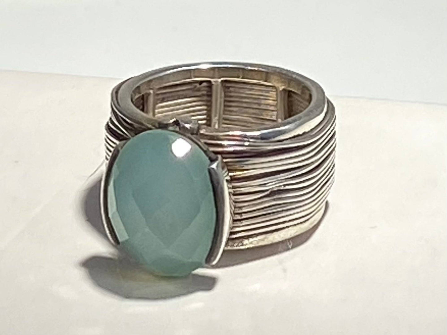 SILVER ANTIQUE facet OPAL FASHION RING HANDMAKE