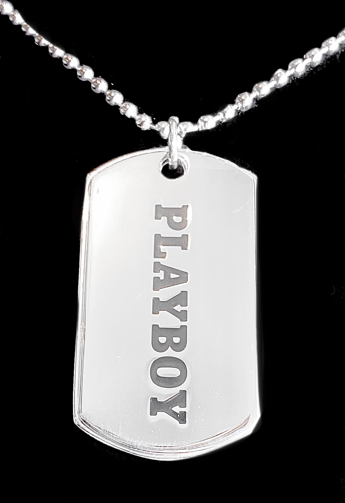 Playboy Dog Tag on a Ball Chain 20"