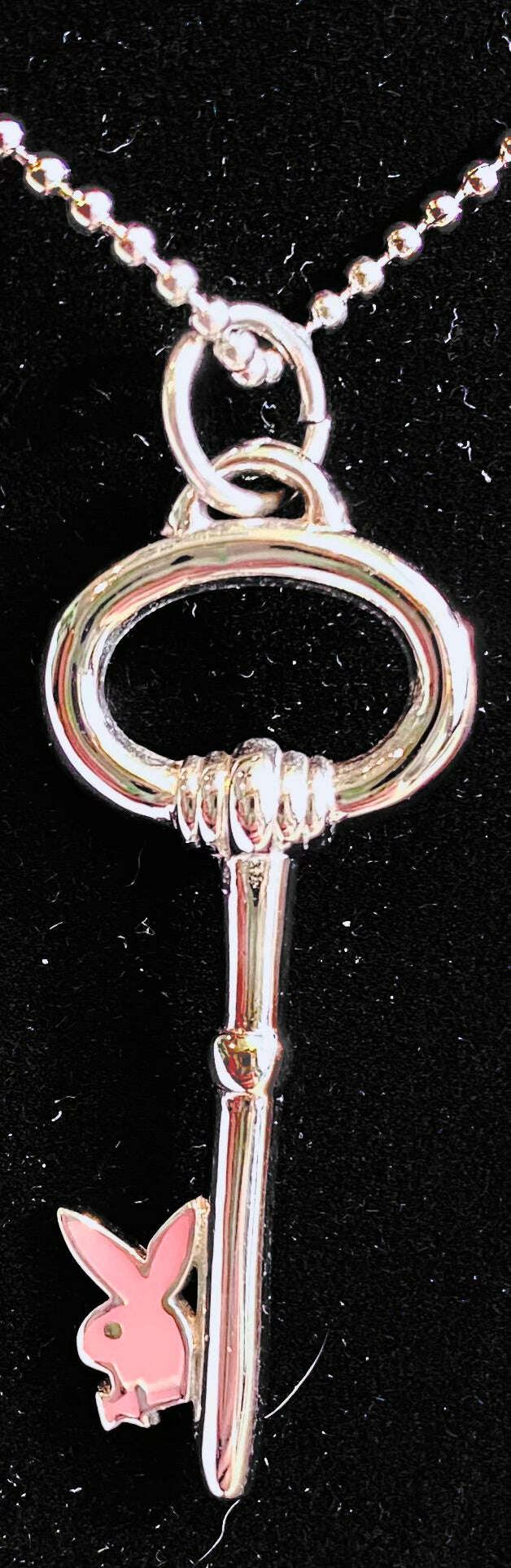 PLAYBOY KEY w/ PINK BUNNY and BALL CHAIN EXTENDER - COLO