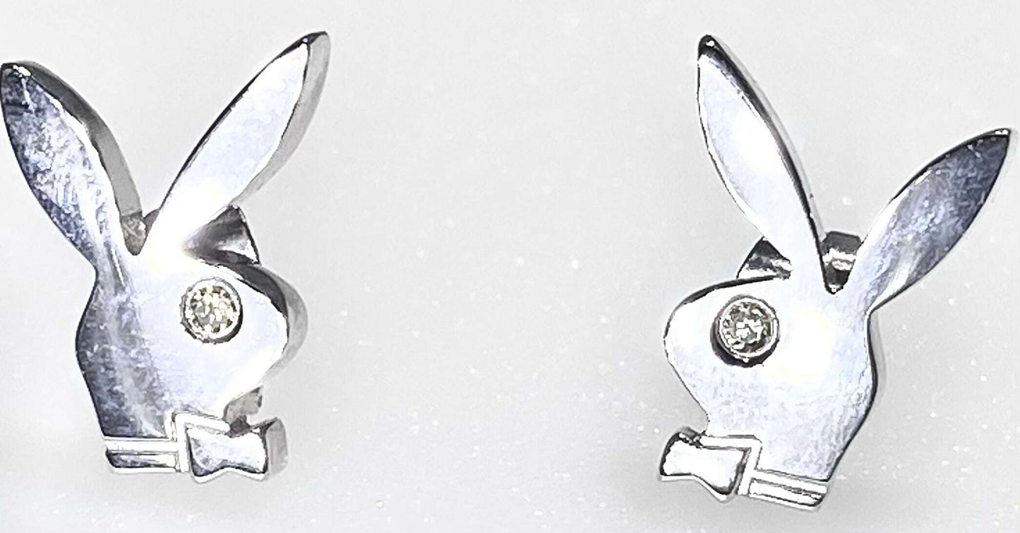 PLAYBOY POLISH EARRING w/CRYSTAL EYES POST - COLO